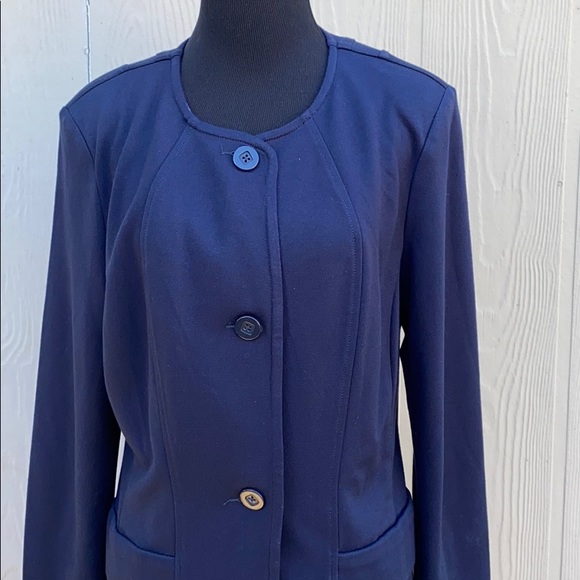 CAbi STYLE #5093 LIDO JACKET NAVY BLUE RAYON - Picture 6 of 13
